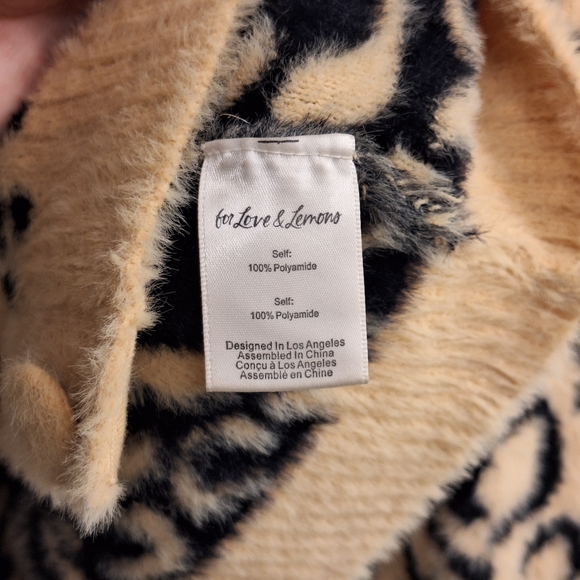 For Love and Lemon's Frankie Animal Leopard Print Knit Crop Cardigan Sweater - Picture 5 of 6